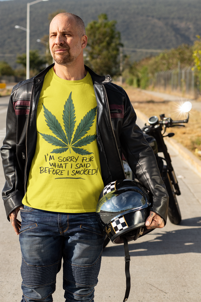 Herbal Apology - Humorous Cannabis Leaf Tee for Chill Vibes