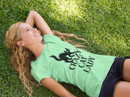 Fierce Feline Spirit Tee - Black Cat Edition, Crazy Cat Lady