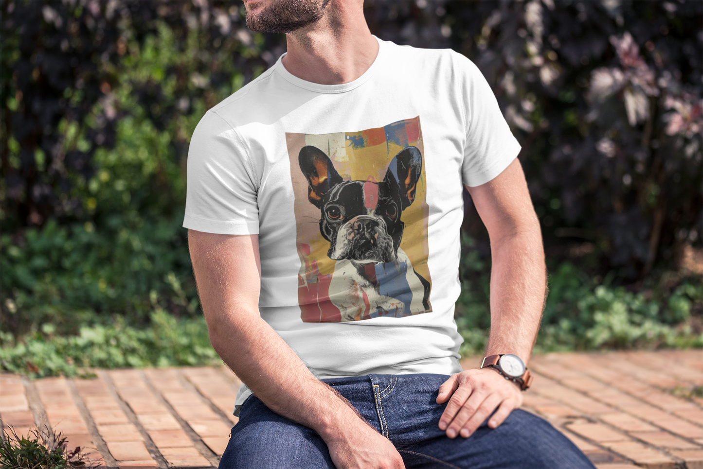 Frenchie Pop Art Tee - A Splash of Personality