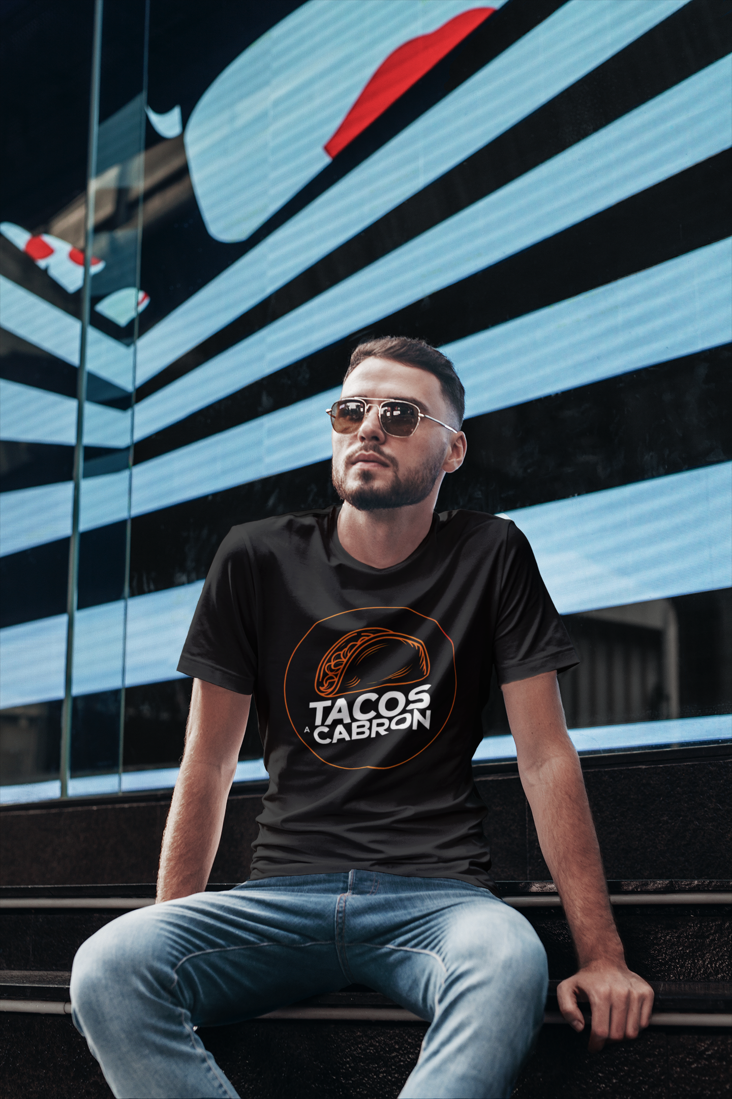 El Taco Cabron - Playful Line Art Tee