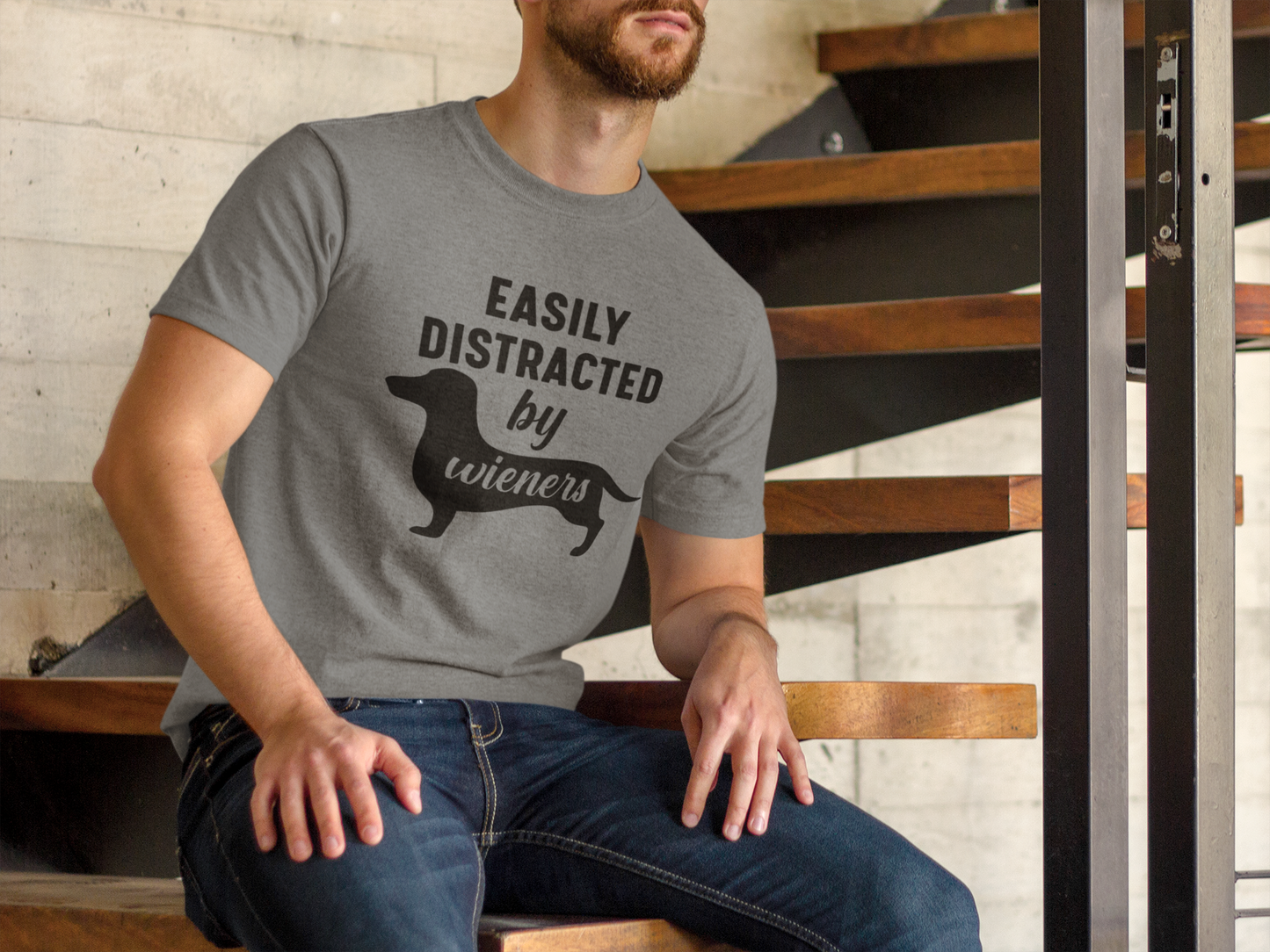 Distracted by Wieners Tee - A Humorous Nod to Dachshund Devotees