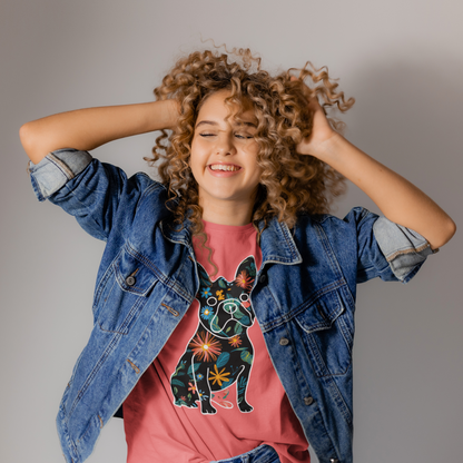Blossom Pup Tee - Nature's Canine Silhouette