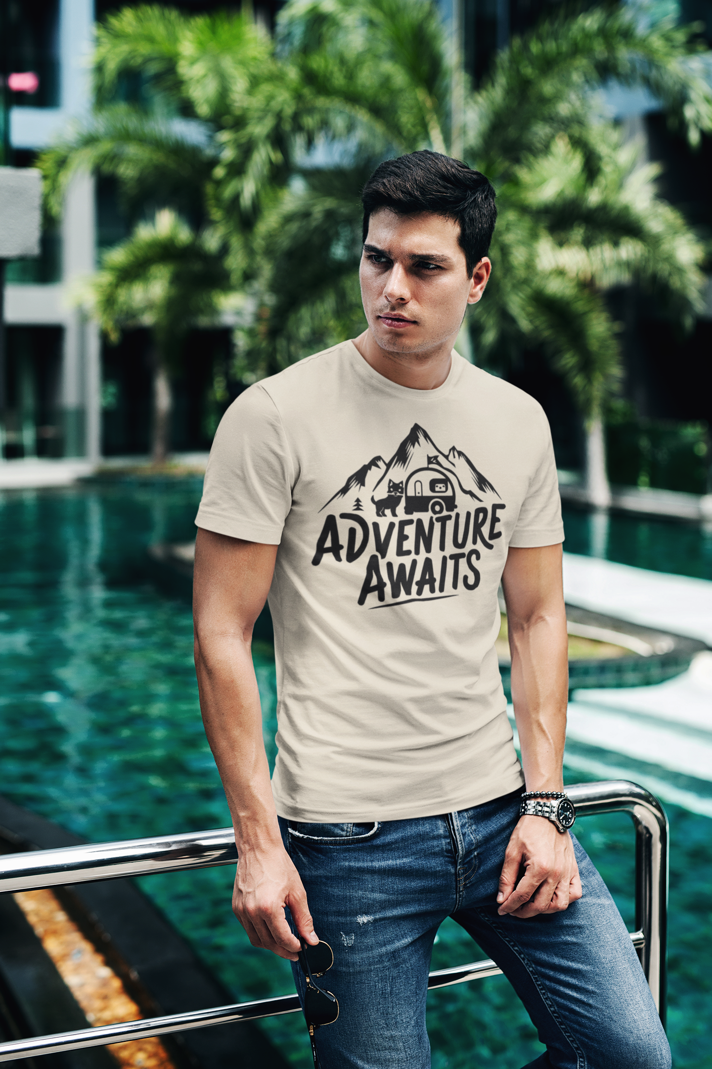 Adventure Awaits - Outdoor Camping Graphic Tee