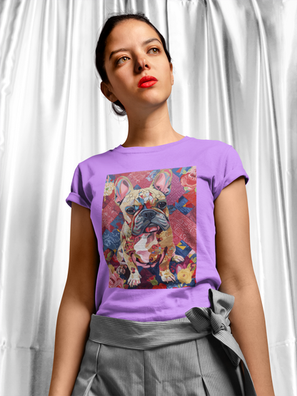 Frenchie in Floral Tee - Petals of Personality