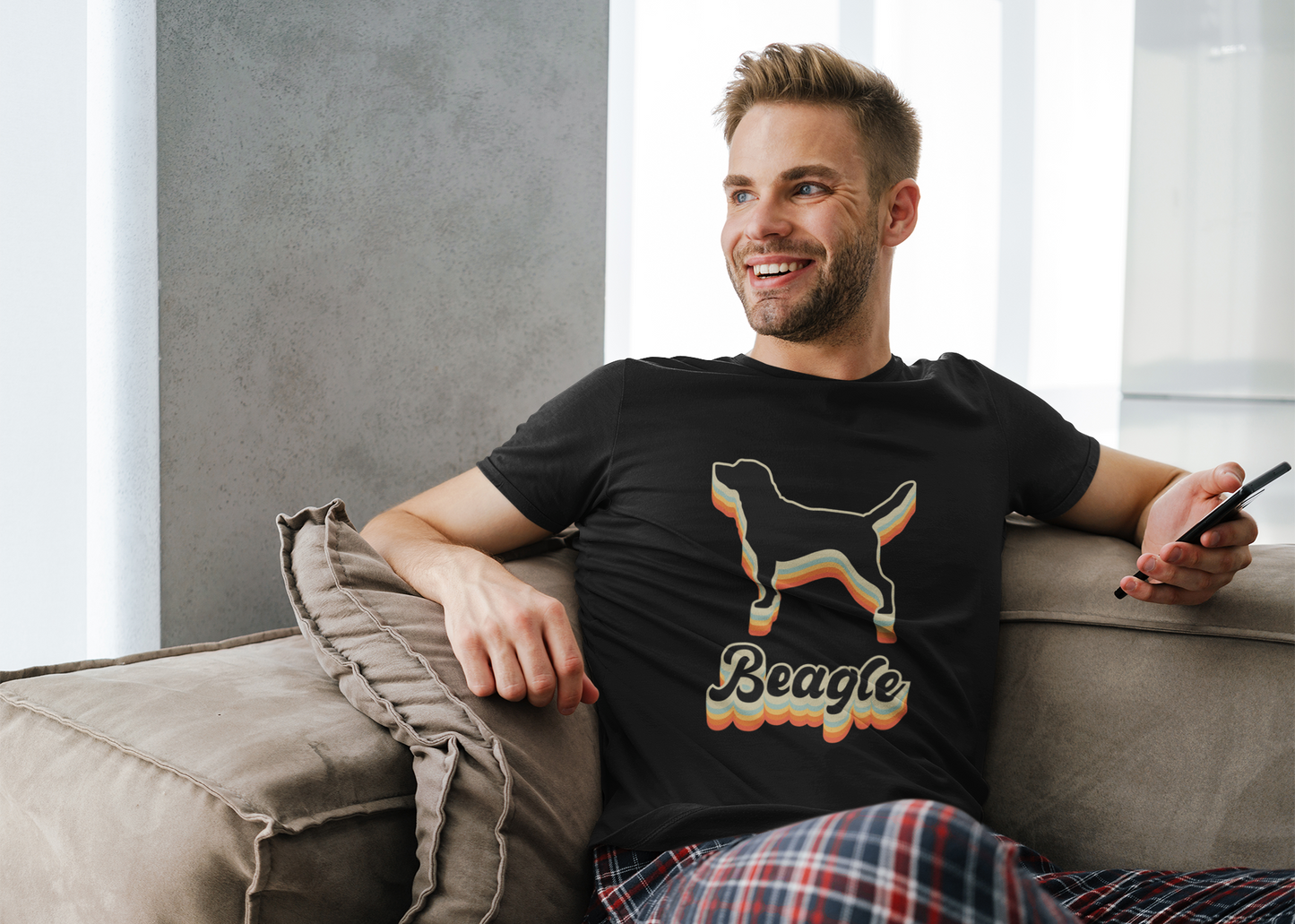 Retro Beagle Boogie - 70's Vintage Beagle Silhouette Tee