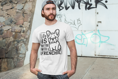 Frenchie Love Tee - Canine Charm in Monochrome