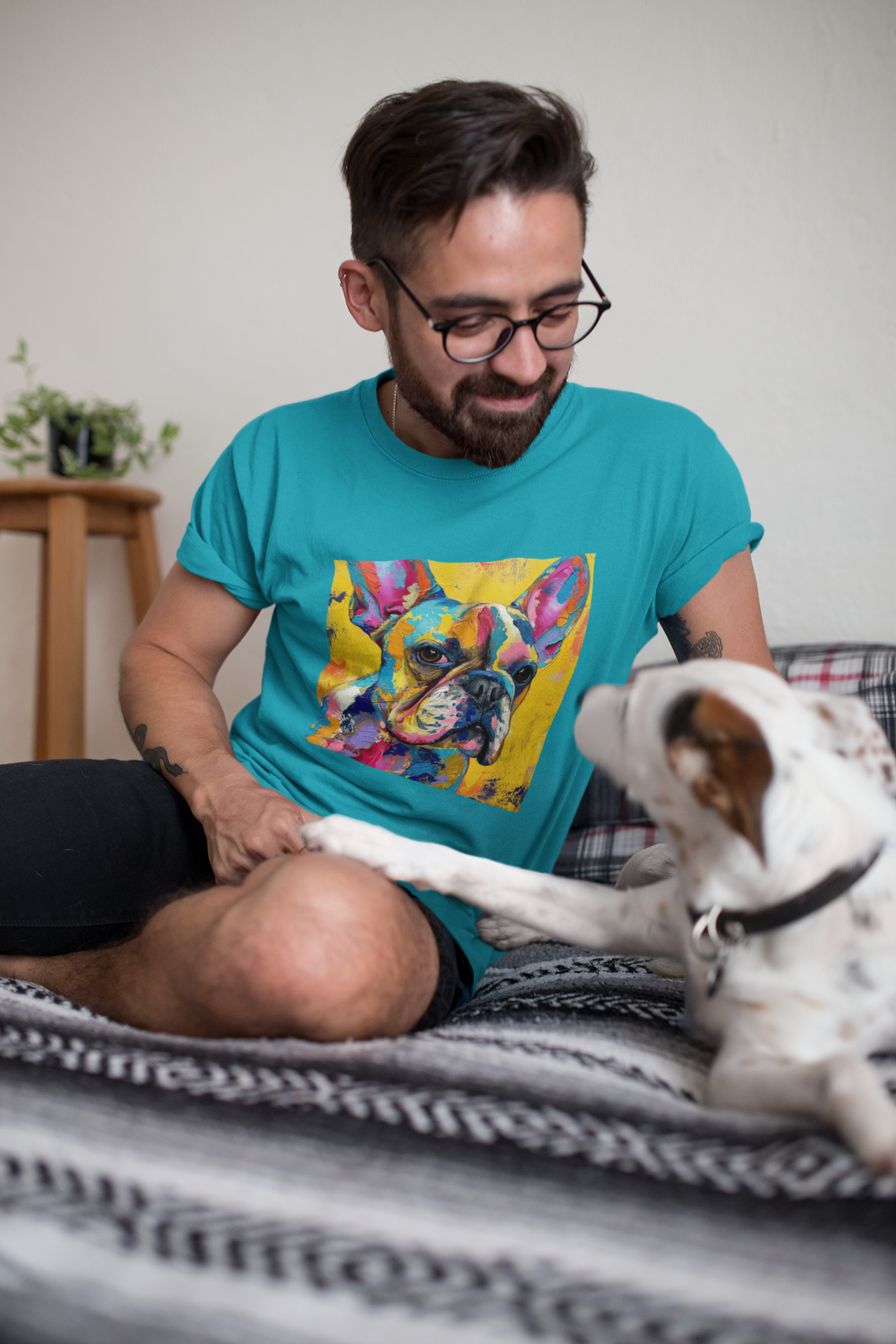 Frenchie Palette Tee - A Canvas of Canine Charm