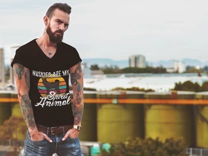Retro Spirit Husky - 'Huskies are My Spirit Animal' Tee