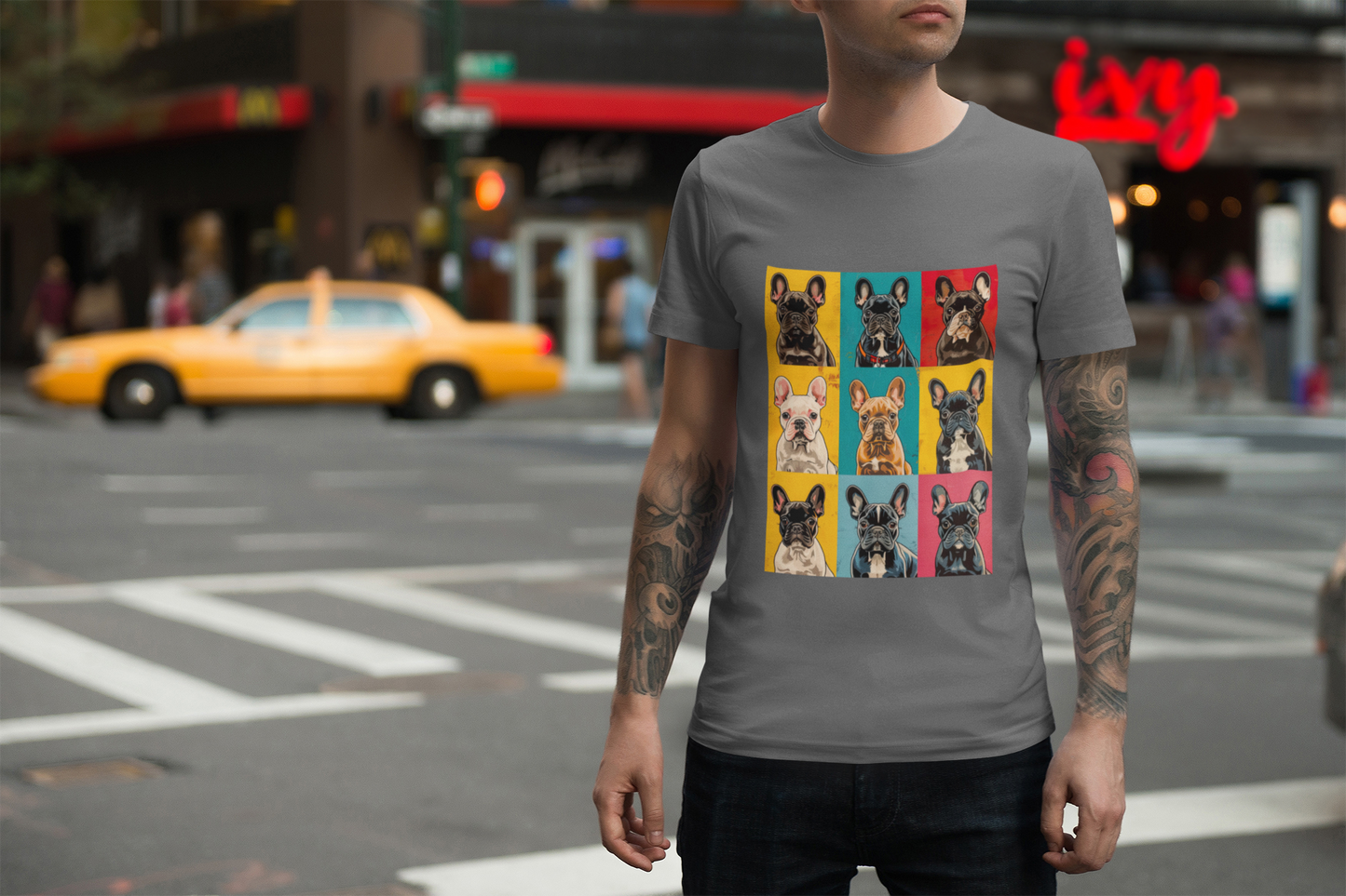Warhol Woofs Frenchie Tee - A Pop of Pup Personality