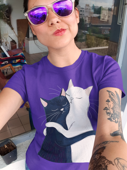 Yin Yang Cat Hug T-Shirt – Celebrating Togetherness