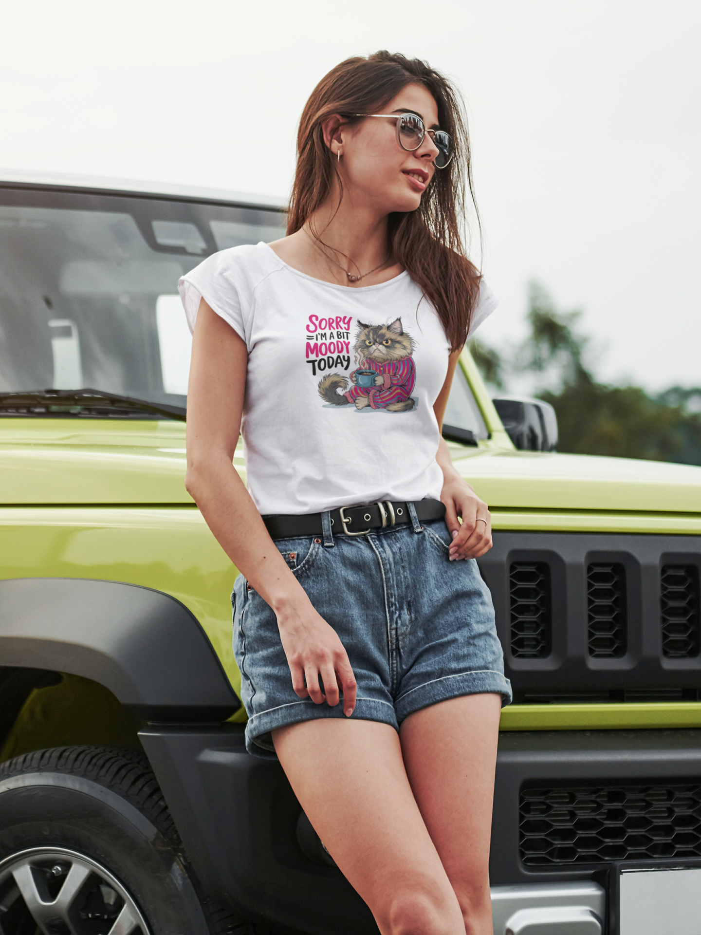 Moody Mornings Cat Tee - Embrace Your Inner Feline