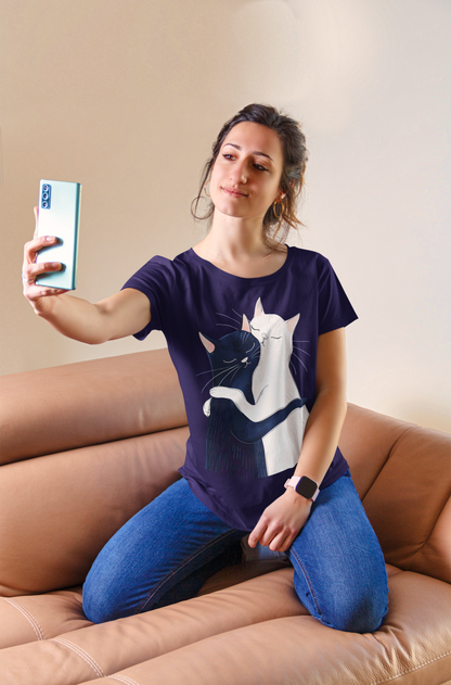Yin Yang Cat Hug T-Shirt – Celebrating Togetherness