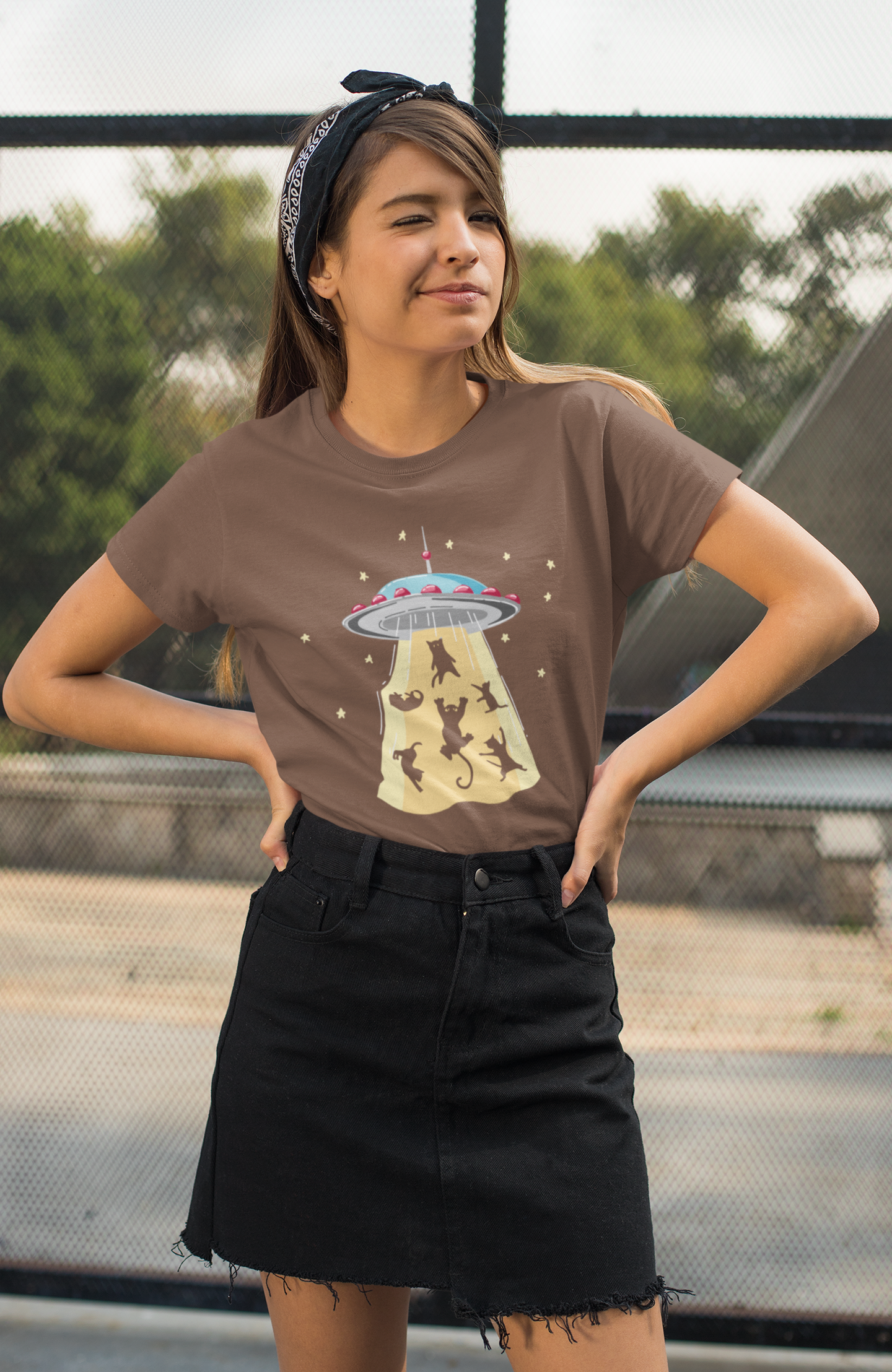 Cat-astrophic Abduction Tee - Whiskers In Space