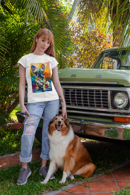 Frenchie in Color Tee - A Masterpiece of Fun