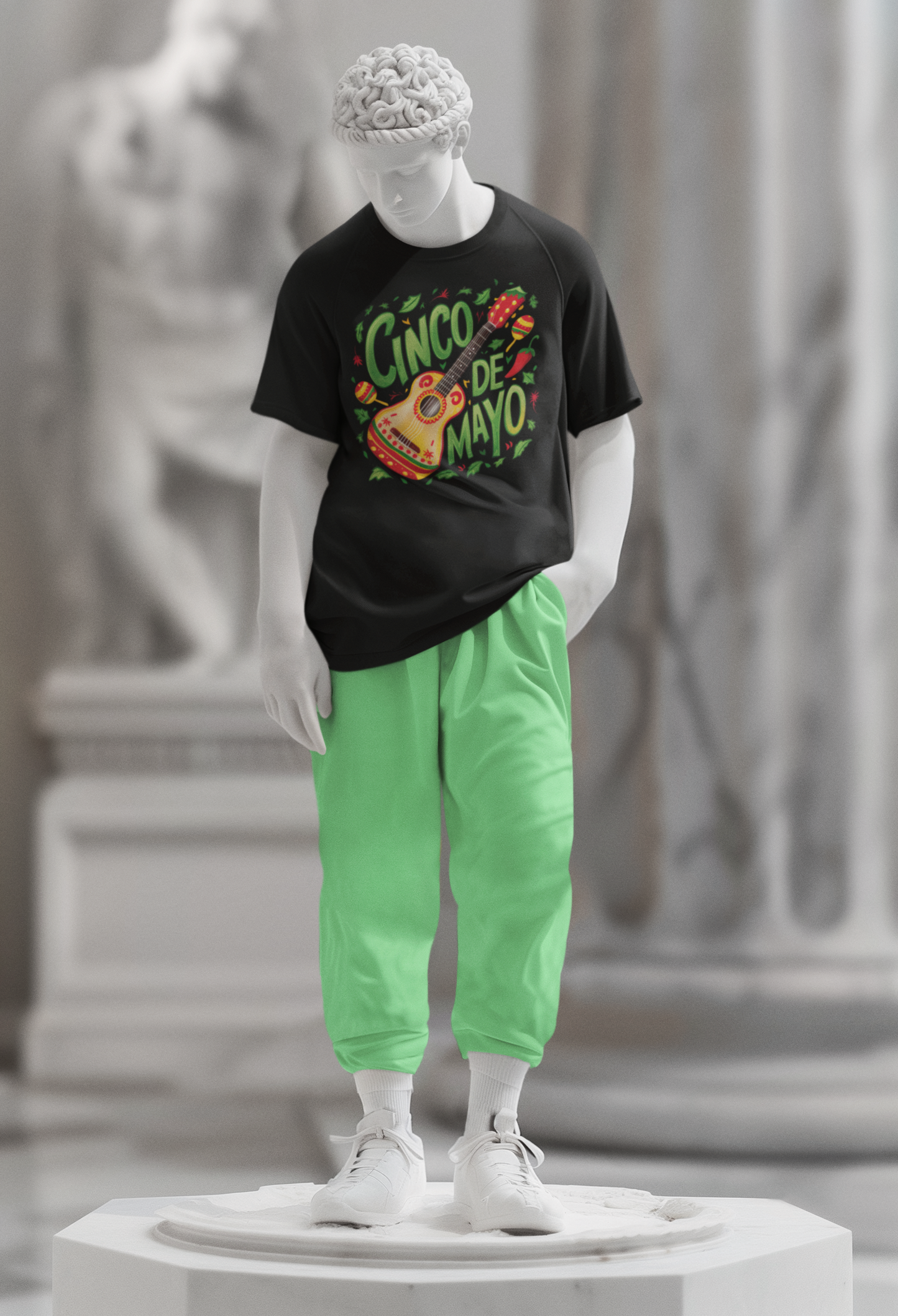 Fiesta Strings - Cinco de Mayo Celebration Tee with Mexican Guitar