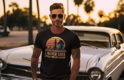Master of the Game Chessboard Sunset Tee - Inspirational Strategy Shirt