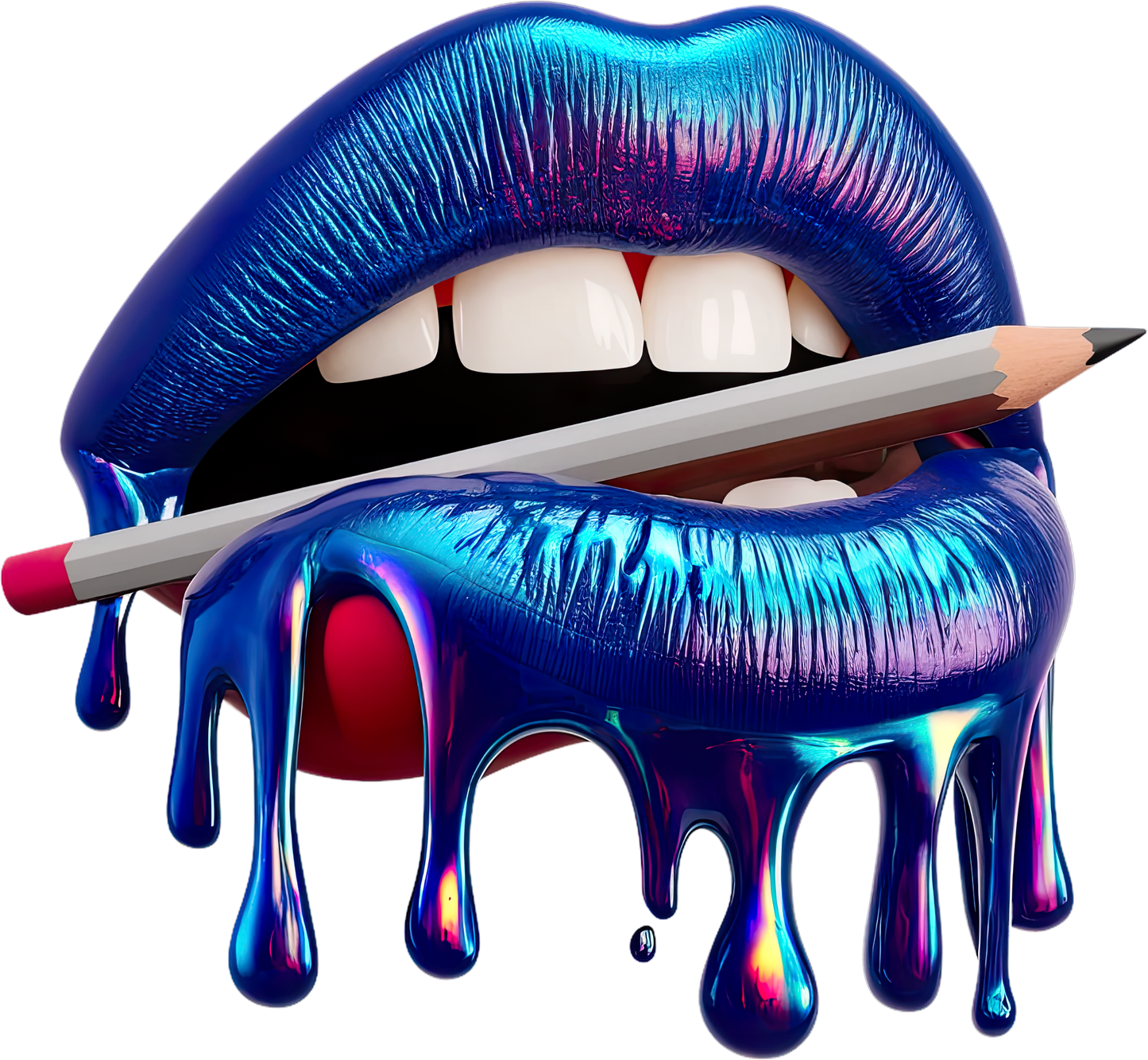 Creative Kiss Tee - Luscious Lips & Pencil Drip Art