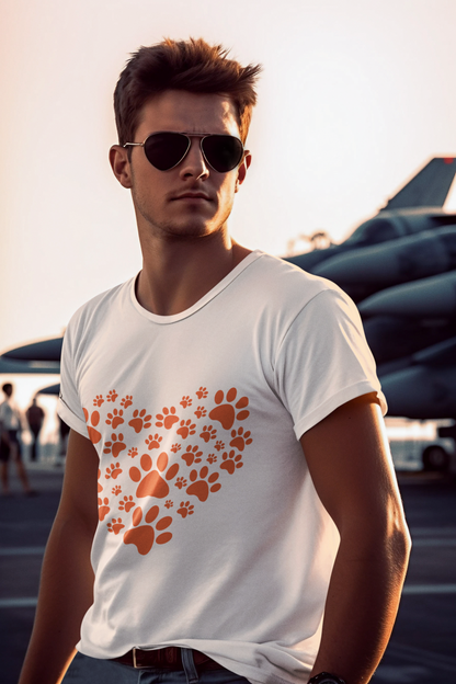Paw-Filled Love Tee - Canine Devotion Heart Design