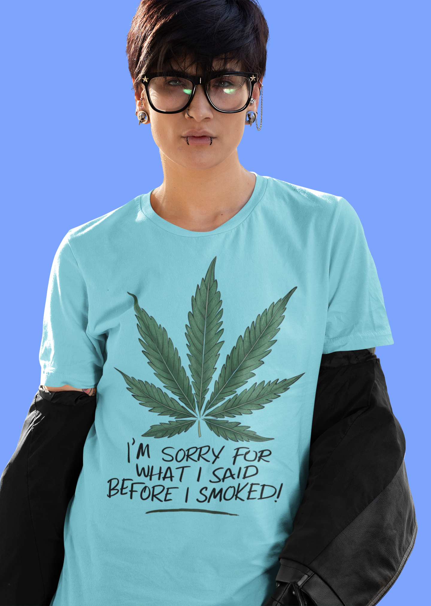 Herbal Apology - Humorous Cannabis Leaf Tee for Chill Vibes