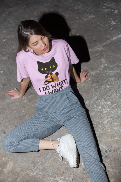 Caffeine And Crusts – The Purrizza Cat Flat Vector Tee