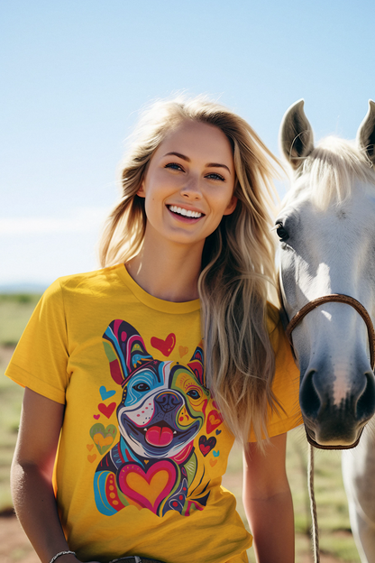 French Bulldog Festival of Hearts Tee - Vibrant & Loving